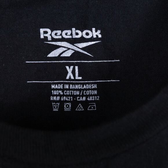 Reebok Men Practice Logo Sneaker Graphic T-Shirt Black Size XL - Picture 4 of 5